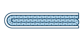 طوق مغلف PTFE من النوع U مطوي